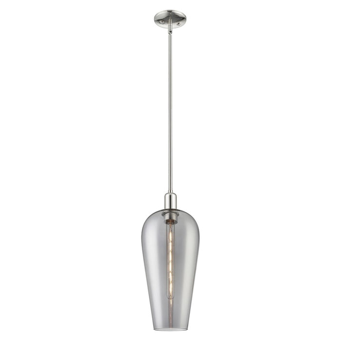 Innovations Chelsea 8" Stem Mini Pendant, PN/Smoke - 716-1S-PN-G456-8SM