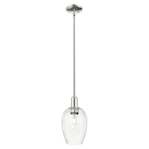 Innovations Preston 6" Flute Stem Mini Pendant, PN/Clear - 716-1S-PN-G457-6CL