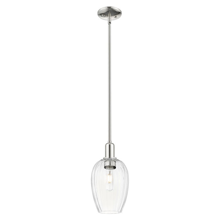 Innovations Preston 6" Flute Stem Mini Pendant, PN/Clear - 716-1S-PN-G457-6CL