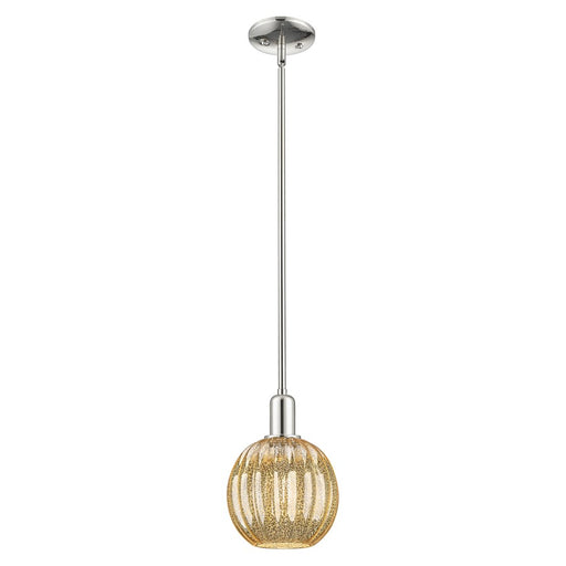 Innovations Preston 7" Globe Stem Mini Pendant, PN/Merc - 716-1S-PN-G458-7ME