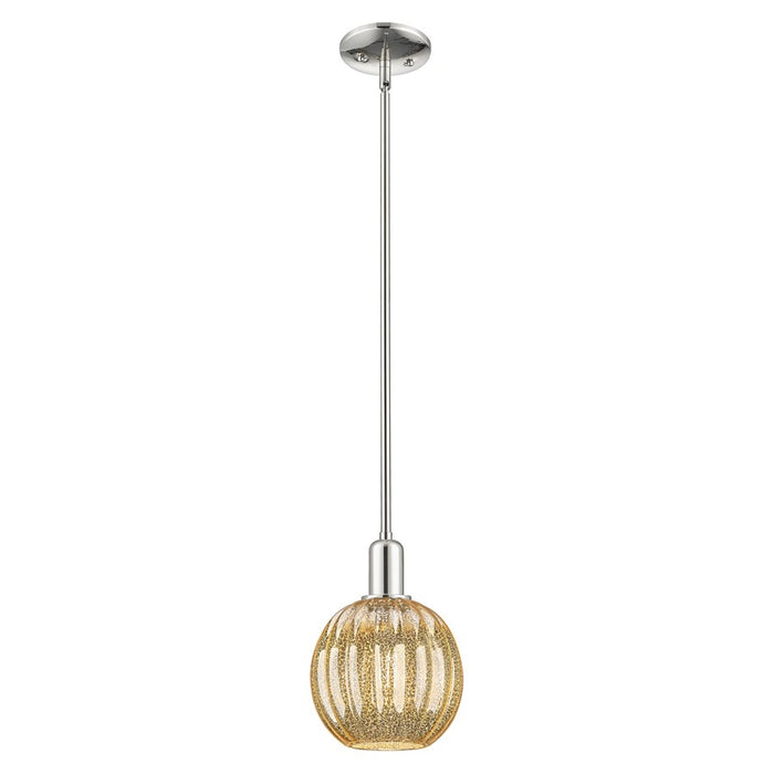 Innovations Preston 7" Globe Stem Mini Pendant, PN/Merc - 716-1S-PN-G458-7ME