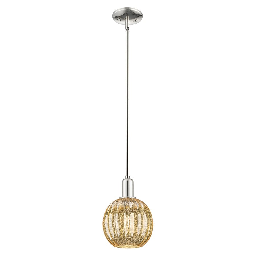 Innovations Preston 7" Globe Stem Mini Pendant, PN/Merc - 716-1S-PN-G458-7ME