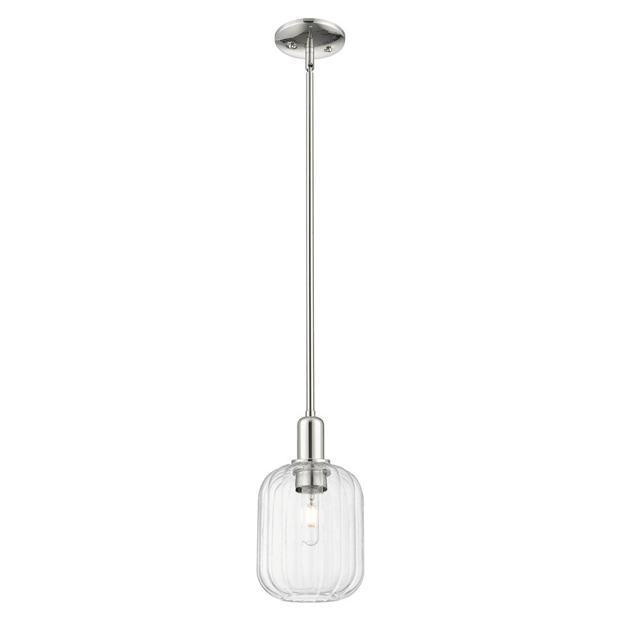 Innovations Preston 7" Jar Stem Mini Pendant, PN/Clear - 716-1S-PN-G460-7CL