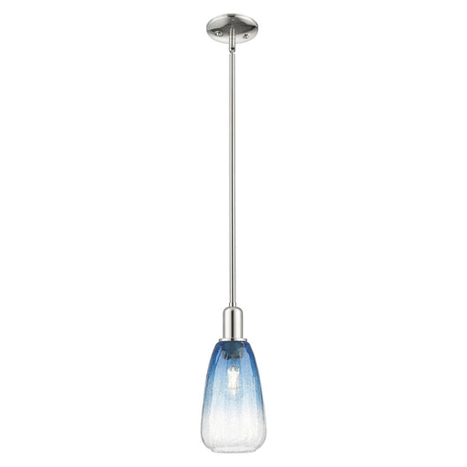 Innovations Brookhaven Almond 6" Stem Mini Pendant, PN/Blue - 716-1S-PN-G480-6SB