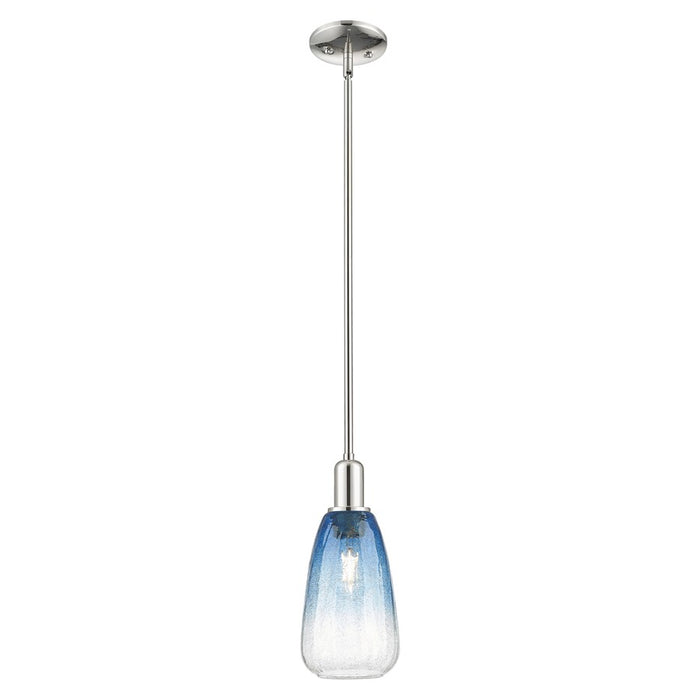 Innovations Brookhaven Almond 6" Stem Mini Pendant, PN/Blue - 716-1S-PN-G480-6SB