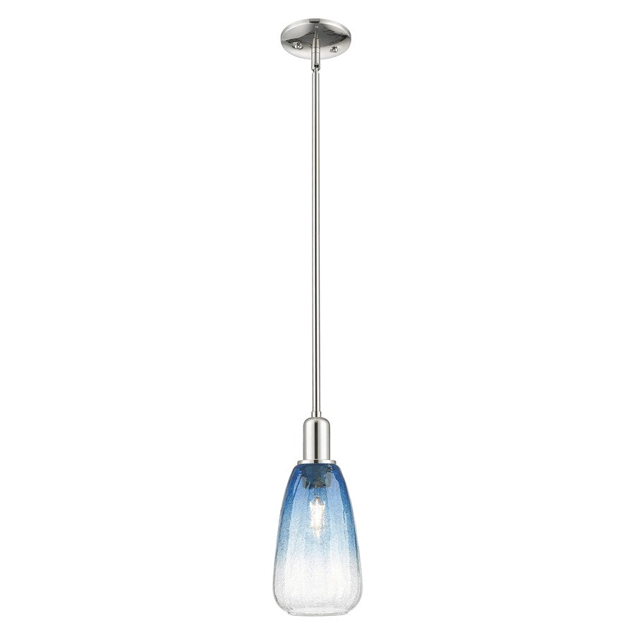 Innovations Brookhaven Almond 6" Stem Mini Pendant, PN/Blue - 716-1S-PN-G480-6SB