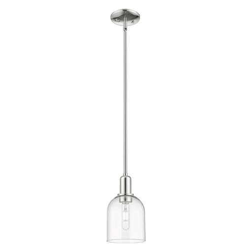 Innovations Bella 6in 1-Light Mini Pendant | Industrial Polished Nickel Steel and Clear Glass | Kitchen Island & Dining Room | Model 716-1S-PN-G558-6CL