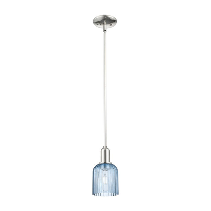 Innovations Bridal Veil 1Lt 5" Stem Mini Pendant, PN/Blue - 716-1S-PN-G559-5BL