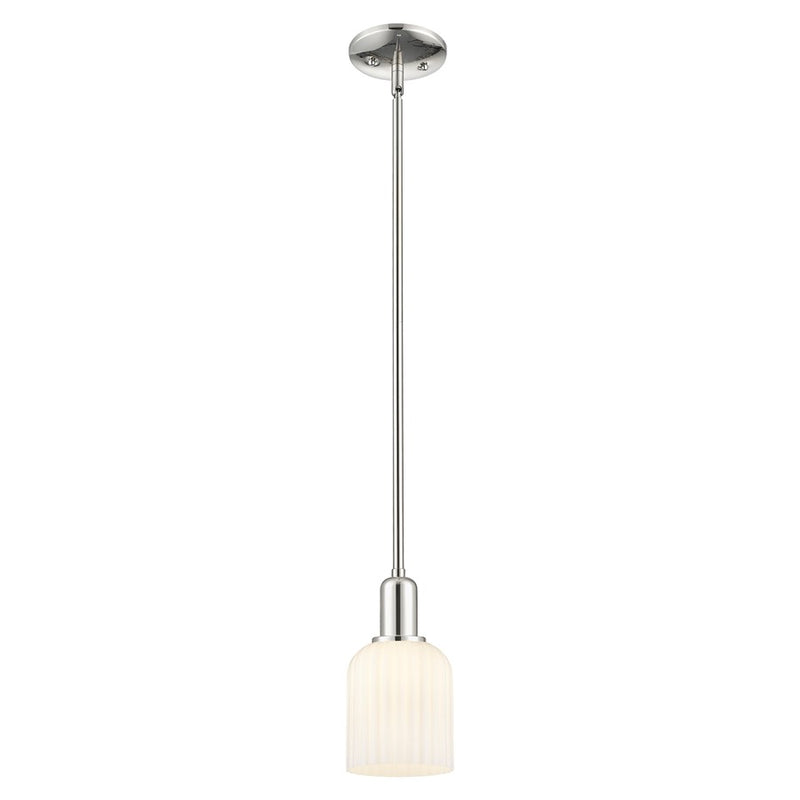 Innovations Bridal Veil 5" Stem Mini Pendant, PN/White - 716-1S-PN-G559-5GWH