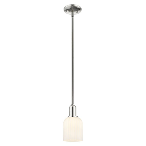 Innovations Bridal Veil 5" Stem Mini Pendant, PN/White - 716-1S-PN-G559-5GWH