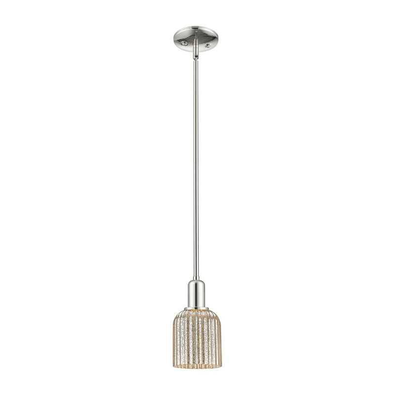 Innovations Bridal Veil 1Lt 5" Stem Mini Pendant, Polished Nickel/MC