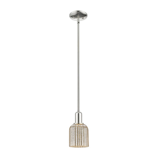 Innovations Bridal Veil 1Lt 5" Stem Mini Pendant, Polished Nickel/MC