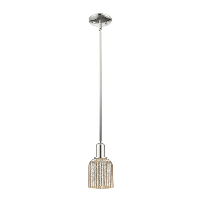 Innovations Bridal Veil 1Lt 5" Stem Mini Pendant, Polished Nickel/MC