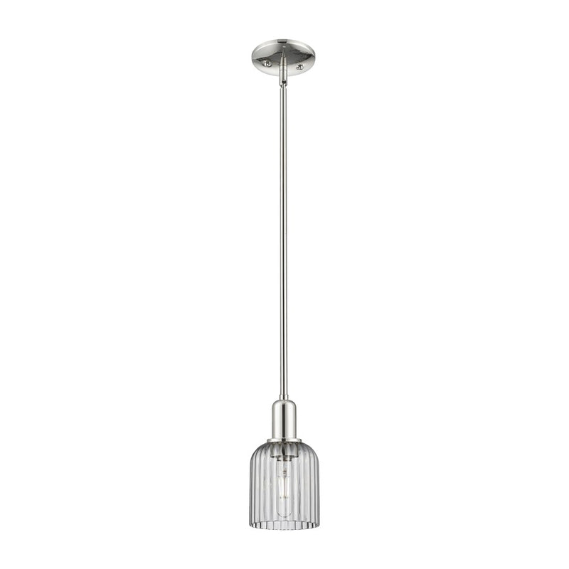 Innovations Bridal Veil 1Lt 5" Stem Mini Pendant, PN/Smoke - 716-1S-PN-G559-5SM