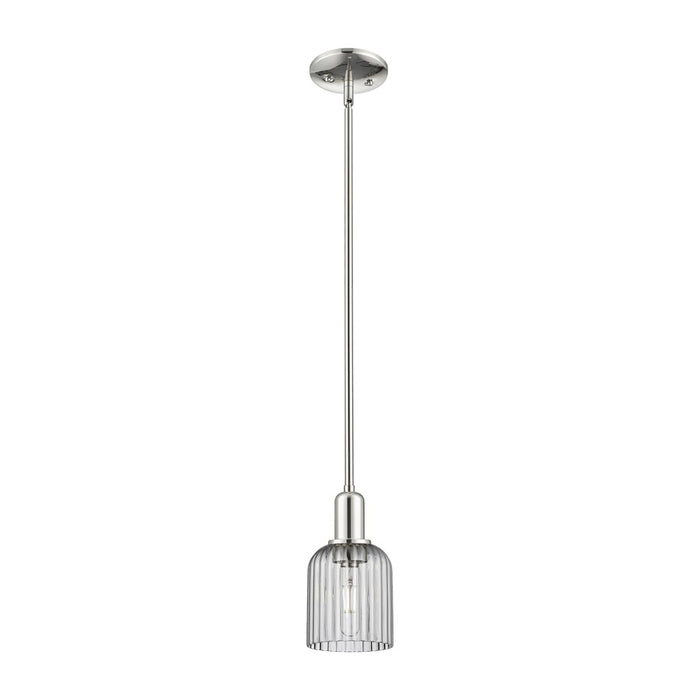 Innovations Bridal Veil 1Lt 5" Stem Mini Pendant, PN/Smoke - 716-1S-PN-G559-5SM