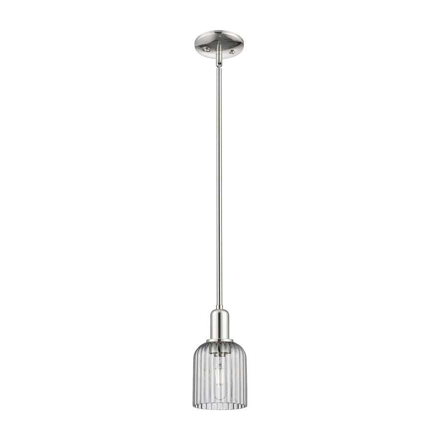 Innovations Bridal Veil 1Lt 5" Stem Mini Pendant, PN/Smoke - 716-1S-PN-G559-5SM