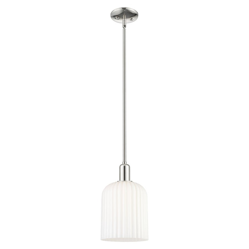 Innovations Bridal Veil 8" Stem Mini Pendant, PN/White - 716-1S-PN-G559-8GWH