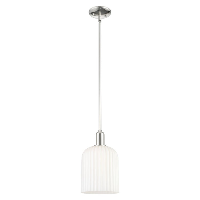 Innovations Bridal Veil 8" Stem Mini Pendant, PN/White - 716-1S-PN-G559-8GWH