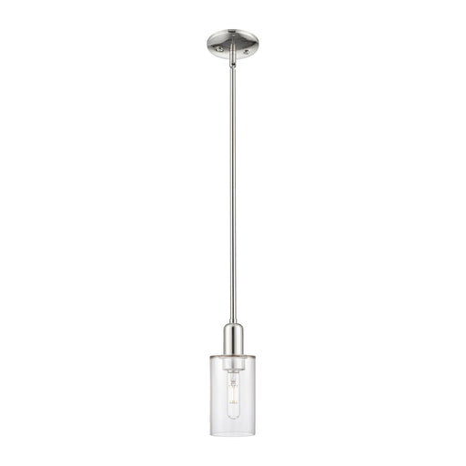 Innovations Clymer 4in 1-Light Mini Pendant | Industrial Polished Nickel Steel and Clear Glass | Kitchen Island & Dining Room | Model 716-1S-PN-G802
