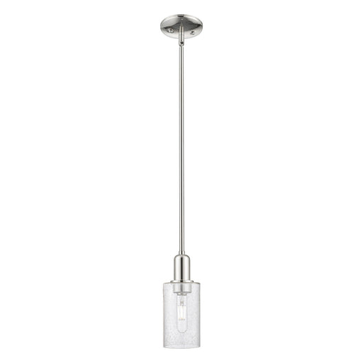 Innovations Clymer 4in 1-Light Mini Pendant | Industrial Polished Nickel Steel and Seedy Glass | Kitchen Island & Dining Room | Model 716-1S-PN-G804