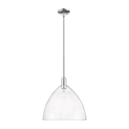 Innovations Bristol 16in 1-Light Mini Pendant | Industrial Polished Nickel Steel and Seedy Glass | Kitchen Island & Dining Room | Model 716-1S-PN-GBD-164
