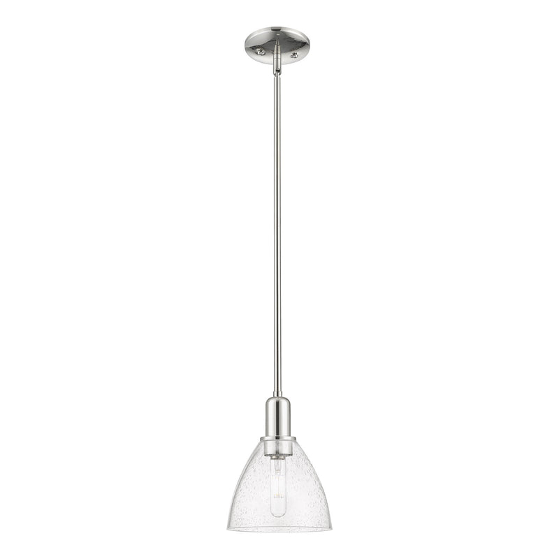 Innovations Bristol 7.5in 1-Light Mini Pendant | Industrial Polished Nickel and Seedy Glass Dome | Kitchen Island & Dining Room | Model 716-1S-PN-GBD-754
