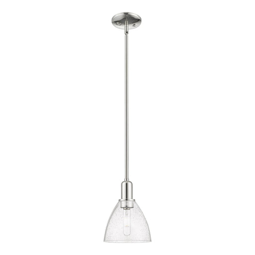Innovations Bristol 7.5in 1-Light Mini Pendant | Industrial Polished Nickel and Seedy Glass Dome | Kitchen Island & Dining Room | Model 716-1S-PN-GBD-754