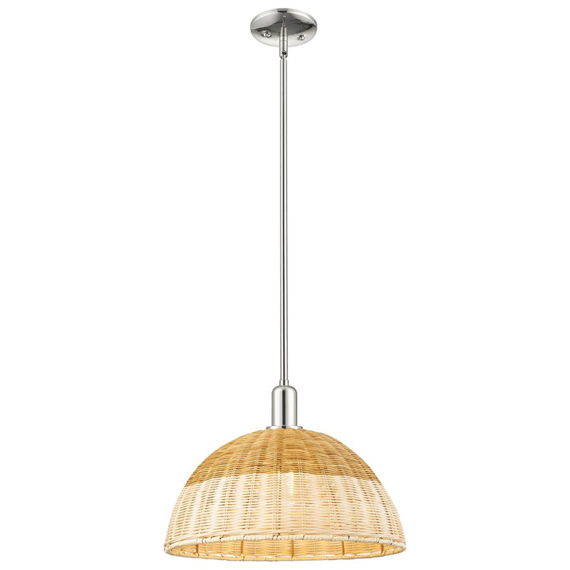 Innovations NB Dome Stem Mini Pendant, 16" Shade, PN/NT - 716-1S-PN-NBD2-16-NAT