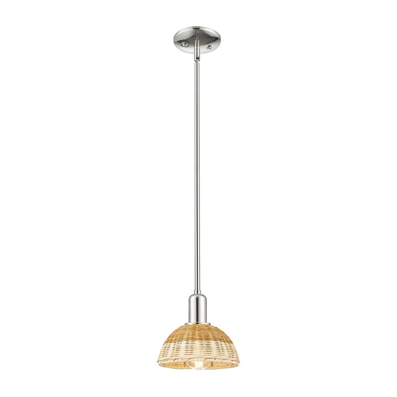 Innovations NB Dome 1Lt 8" Stem Mini Pendant/PN/NF - 716-1S-PN-NBD2-75-NAT