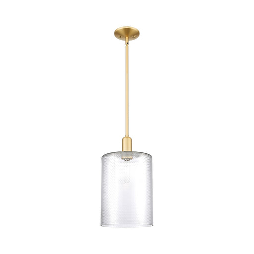 Innovations Cobbleskill 9in 1-Light Mini Pendant | Industrial Satin Gold Steel and Clear Glass | Kitchen Island & Dining Room | 9 | Model 716-1S-SG-G112-L