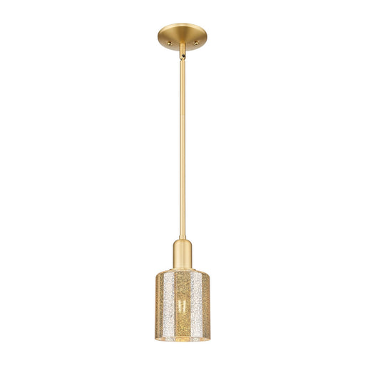 Innovations Cobbleskill 5in 1-Light Mini Pendant | Industrial Satin Gold Steel and Mercury Glass | Kitchen Island & Dining Room | 5 | Model 716-1S-SG-G116