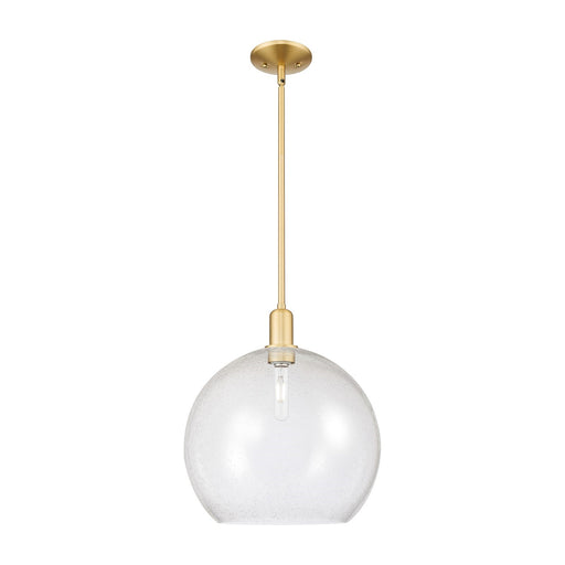 Innovations Athens 14in 1-Light Mini Pendant | Industrial Satin Gold Steel and Seedy Glass | Kitchen Island & Dining Room | Model 716-1S-SG-G124-14