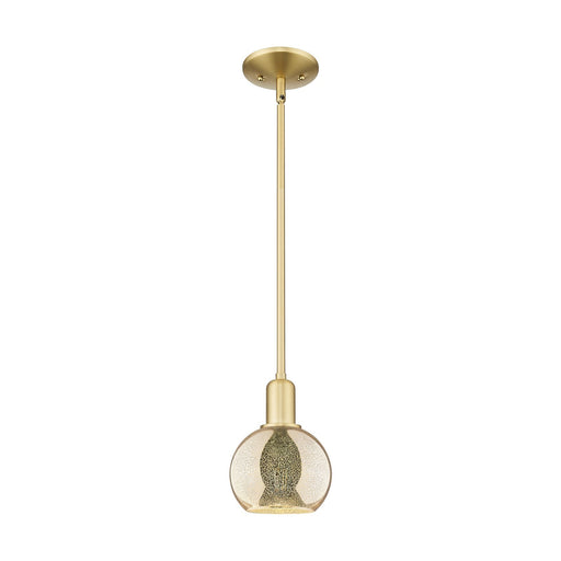 Innovations Athens 6in 1-Light Mini Pendant | Industrial Satin Gold Steel and Mercury Glass | Kitchen Island & Dining Room | 5.88 | Model 716-1S-SG-G128-6