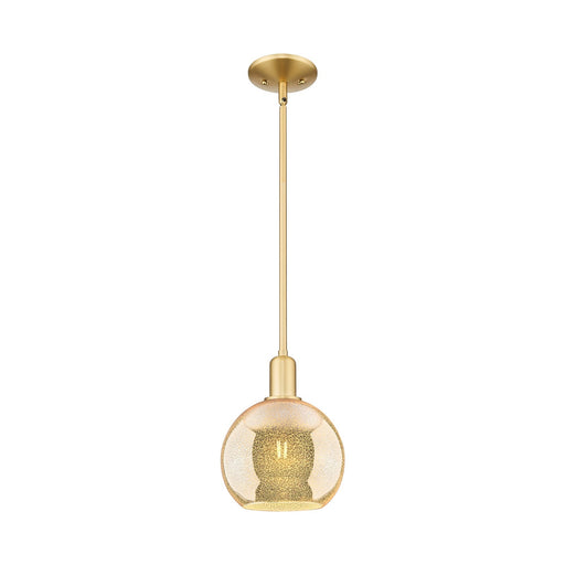 Innovations Athens 8in 1-Light Mini Pendant | Industrial Satin Gold Steel and Mercury Glass | Kitchen Island & Dining Room | 8 x | Model 716-1S-SG-G128-8