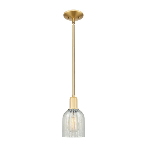 Innovations Caledonia 5in 1-Light Mini Pendant | Industrial Satin Gold Steel and Mouchette Glass | Kitchen Island & Dining Room | Model 716-1S-SG-G2511