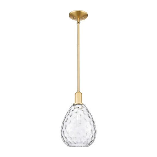 Innovations Waverly 8in 1-Light Mini Pendant | Industrial Satin Gold Steel and Clear Glass | Kitchen Island & Dining Room | 8 x 8 x | Model 716-1S-SG-G372