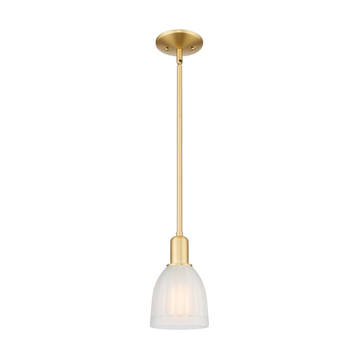 Innovations Brookfield 1-Light Mini Pendant | Industrial Satin Gold Steel and White Frosted Glass | Kitchen Island & Dining Room | Model 716-1S-SG-G441