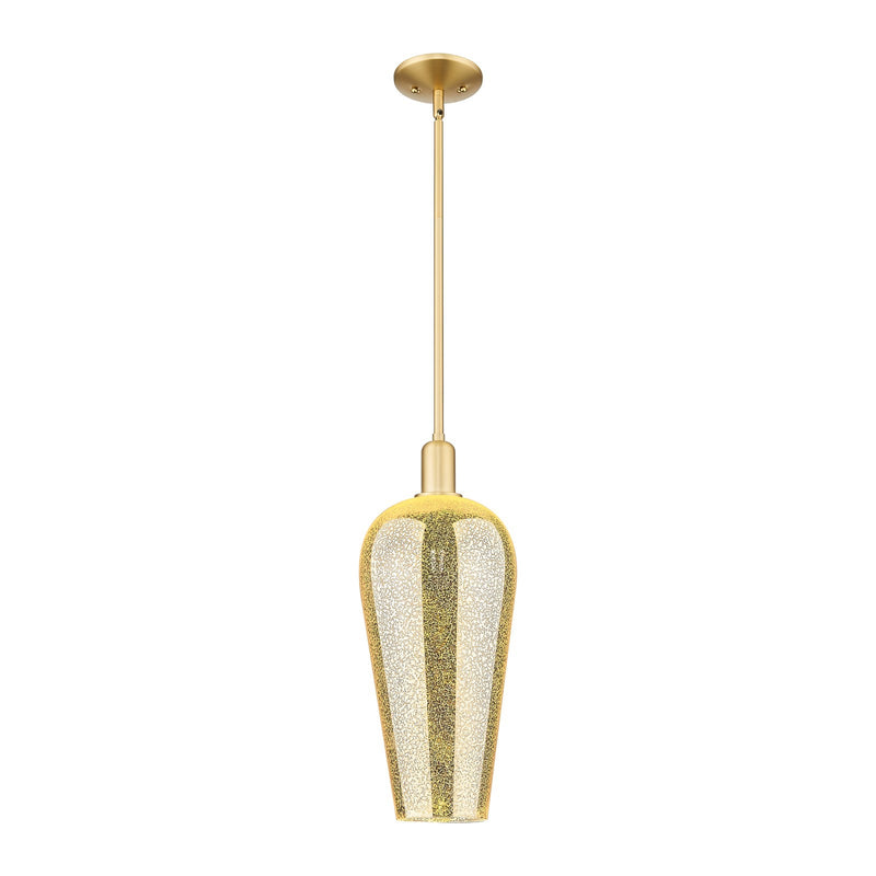 Innovations Chelsea 8in 1-Light Mini Pendant | Industrial Satin Gold Steel and Mercury Glass | Kitchen Island & Dining Room | 8 | Model 716-1S-SG-G456-8ME