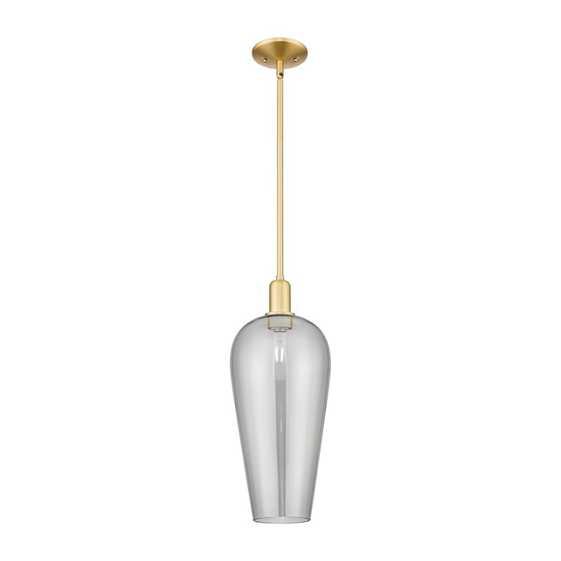 Innovations Chelsea 1Lt 8" Stem Mini Pendant, Gold/Smoke - 716-1S-SG-G456-8SM