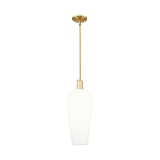 Innovations Chelsea 8in 1-Light Mini Pendant | Industrial Satin Gold Steel and White Glass | Kitchen Island & Dining Room | 8 x | Model 716-1S-SG-G456-8WH