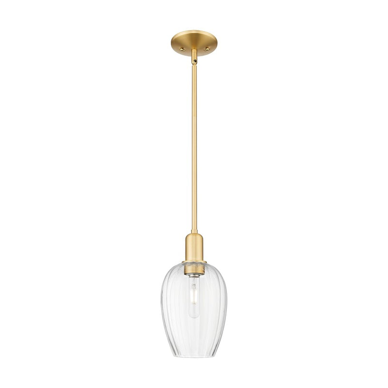 Innovations Preston 1Lt 6" Flute Stem Mini Pendant, GD/CL - 716-1S-SG-G457-6CL