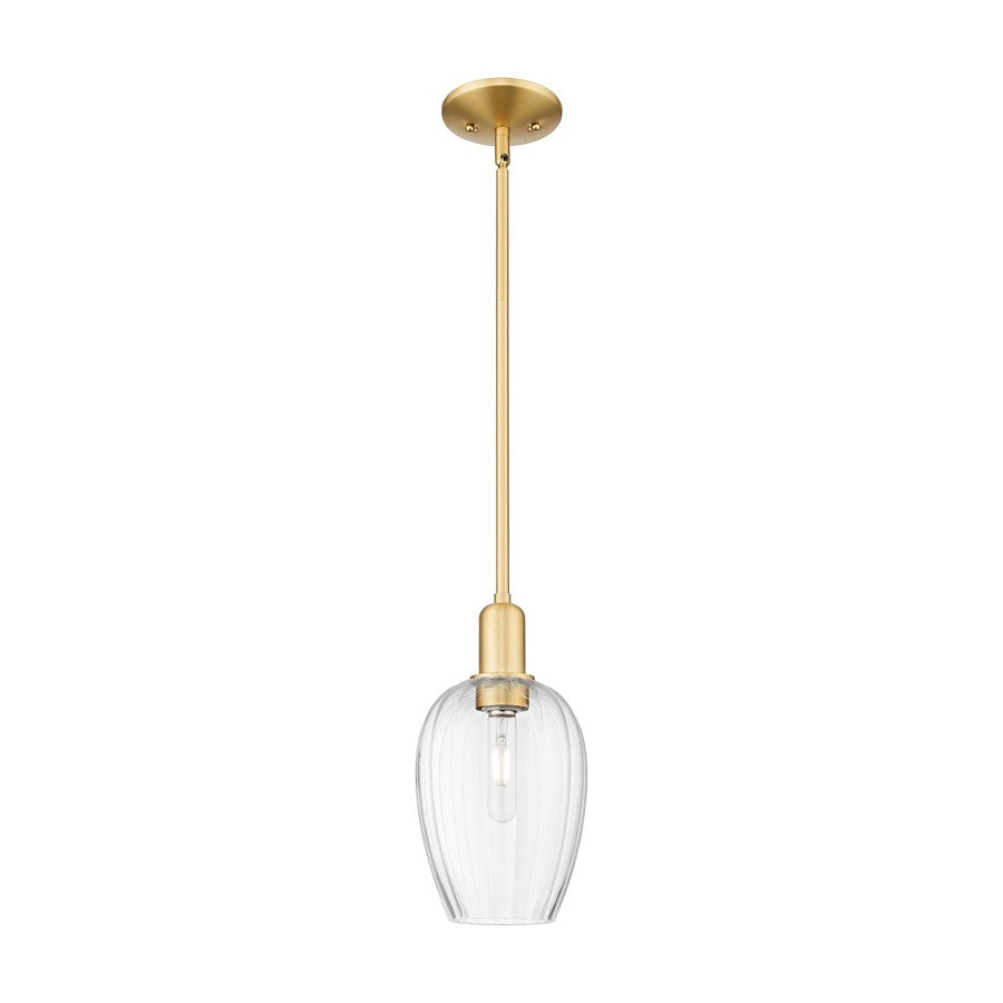 Innovations Preston 1Lt 6" Flute Stem Mini Pendant, GD/CL - 716-1S-SG-G457-6CL