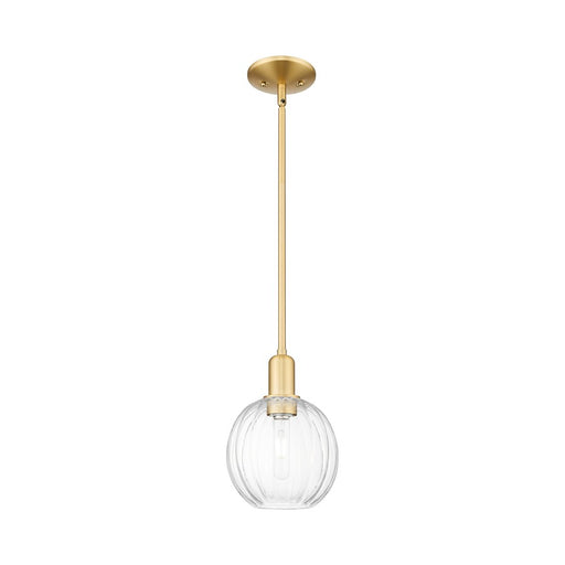 Innovations Preston 1Lt 7" Globe Stem Mini Pendant, GD/CL - 716-1S-SG-G458-7CL