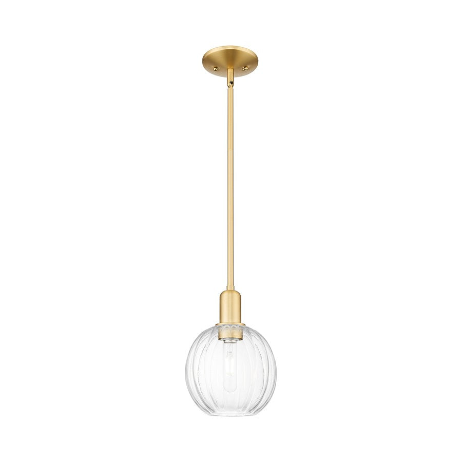Innovations Preston 1Lt 7" Globe Stem Mini Pendant, GD/CL - 716-1S-SG-G458-7CL