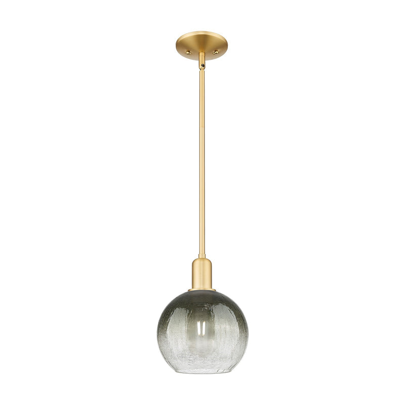 Innovations Brookhaven Globe 8in 1-Light Mini Pendant | Industrial Satin Gold Steel and Slate Glass | Kitchen Island & Dining | Model 716-1S-SG-G483-8SL