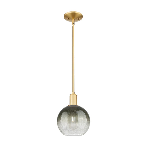 Innovations Brookhaven Globe 8in 1-Light Mini Pendant | Industrial Satin Gold Steel and Slate Glass | Kitchen Island & Dining | Model 716-1S-SG-G483-8SL