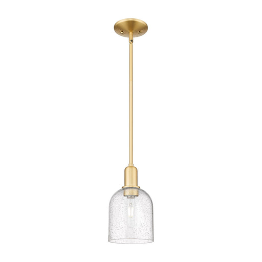 Innovations Bella 6in 1-Light Mini Pendant | Industrial Satin Gold Steel and Seedy Glass | Kitchen Island & Dining Room | 5.5 | Model 716-1S-SG-G558-6SDY