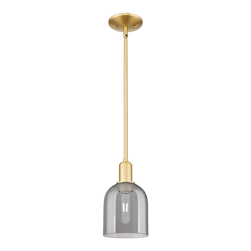 Innovations Bella 6in 1-Light Mini Pendant | Industrial Satin Gold Steel and Light Smoke Glass | Kitchen Island & Dining Room | Model 716-1S-SG-G558-6SM