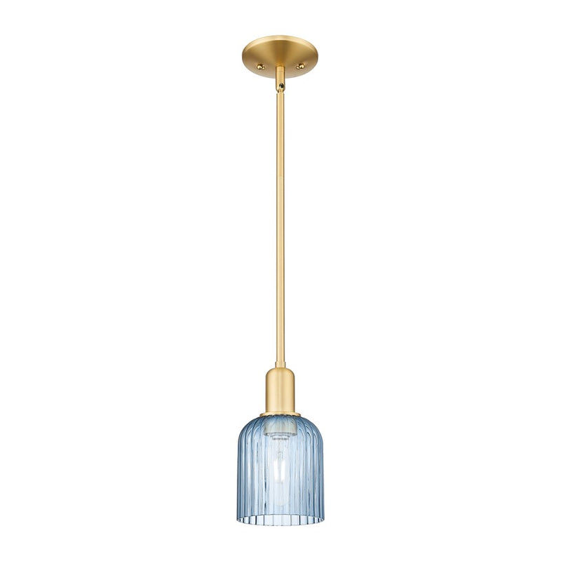 Innovations Bridal Veil 1Lt 5" Stem Mini Pendant, Gold/Blue - 716-1S-SG-G559-5BL