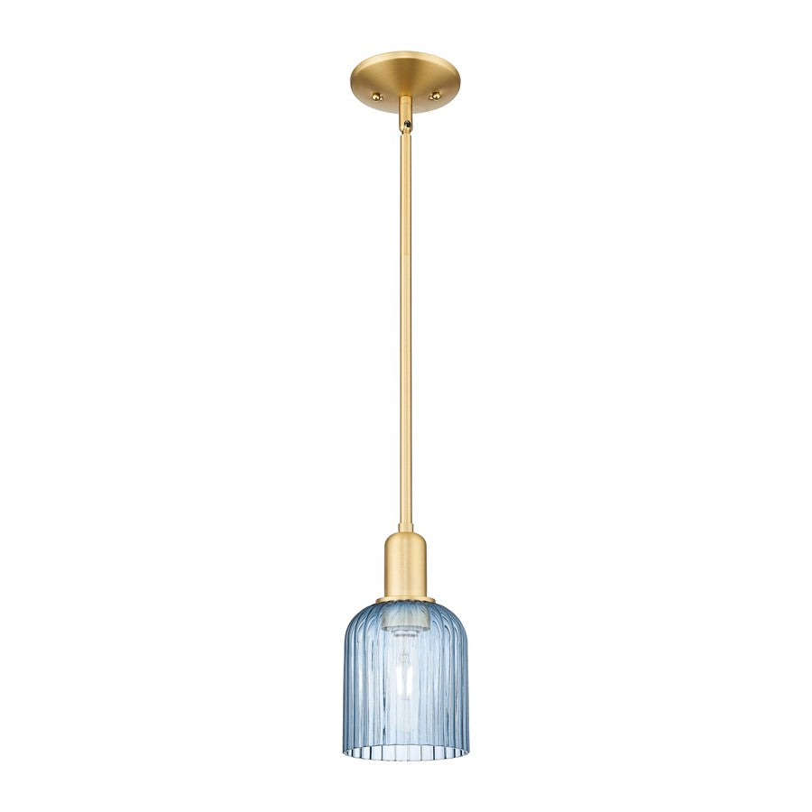 Innovations Bridal Veil 1Lt 5" Stem Mini Pendant, Gold/Blue - 716-1S-SG-G559-5BL